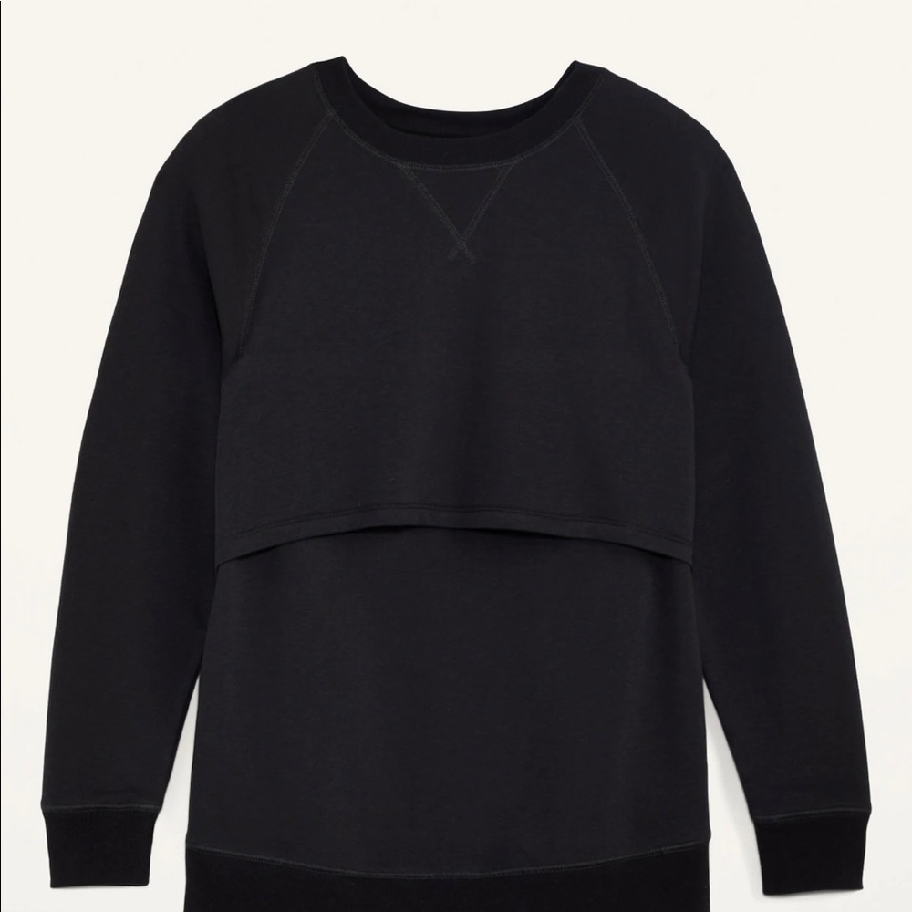 TWO Old Navy maternity nursing sweatshirts NWT